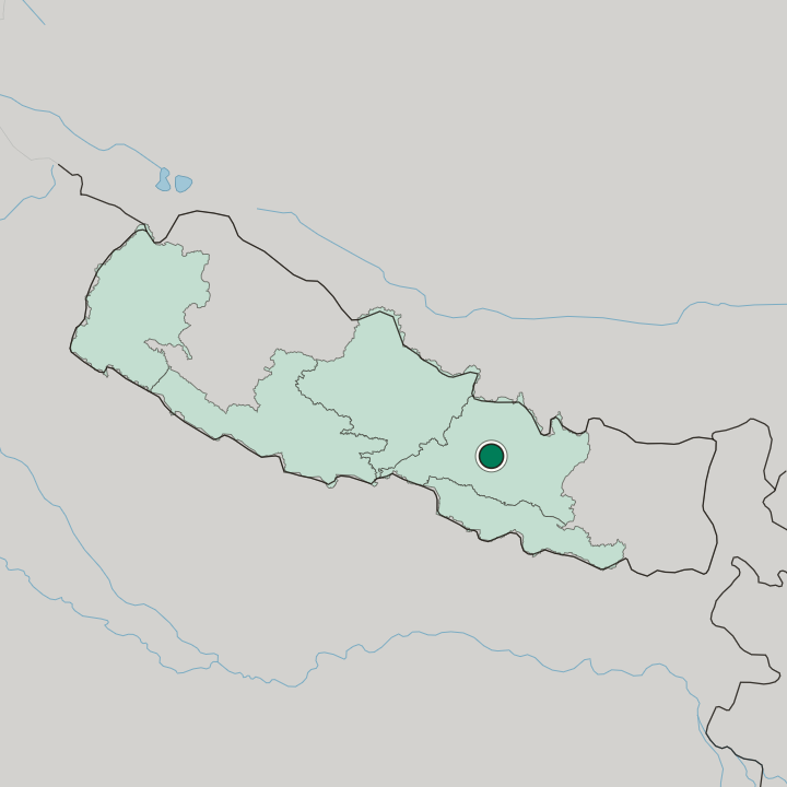 Map showing Pātan — In Nepal