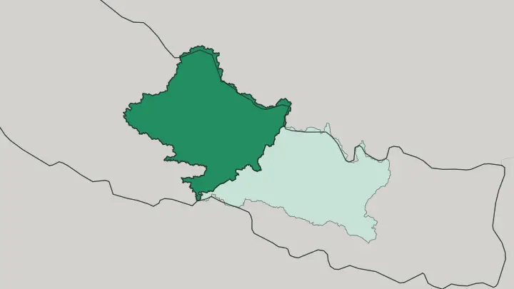Map of Gandaki Pradesh in Nepal