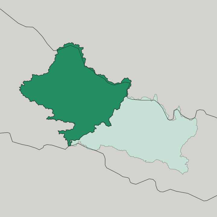 Map showing Gandaki Pradesh — In Nepal