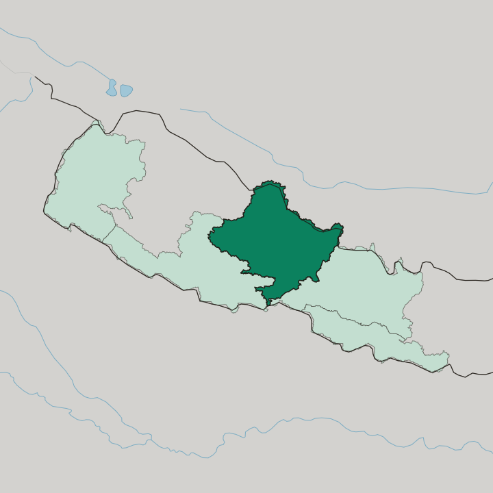 Map showing Gandaki Pradesh — In Nepal