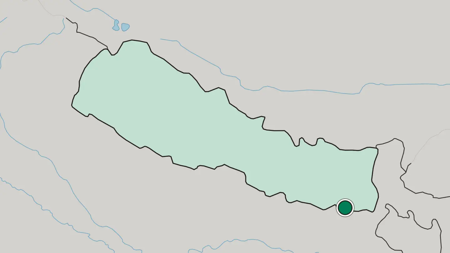 Map of Biratnagar in Nepal