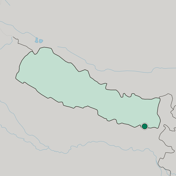 Map showing Biratnagar — In Koshi
