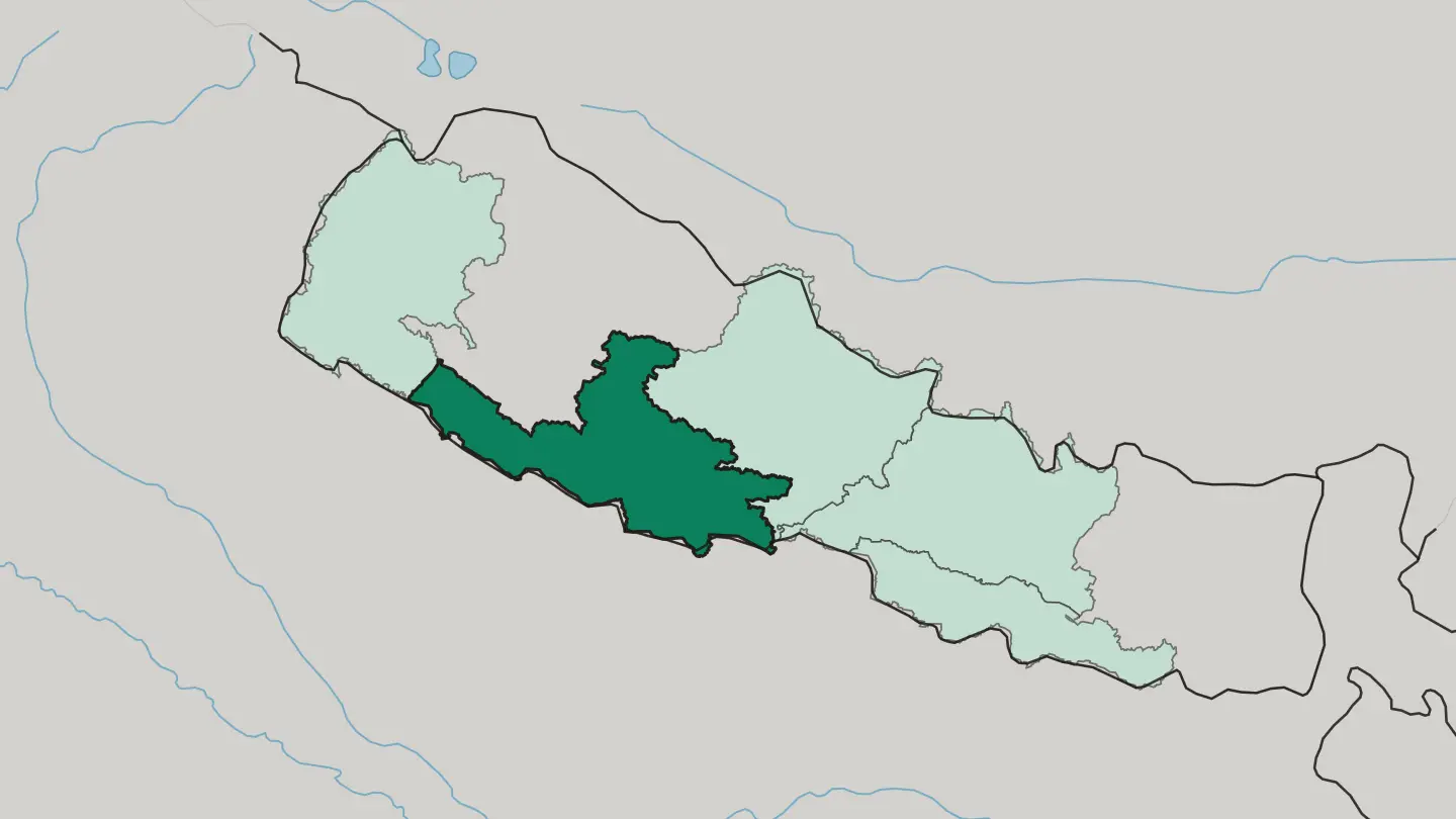 Map of Lumbini Province in Nepal
