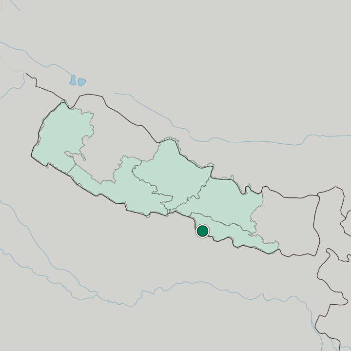 Map showing Birgañj — In Nepal