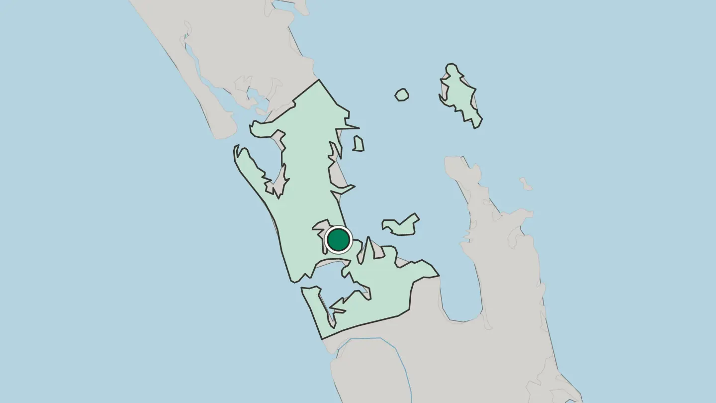 Map of Auckland in New Zealand