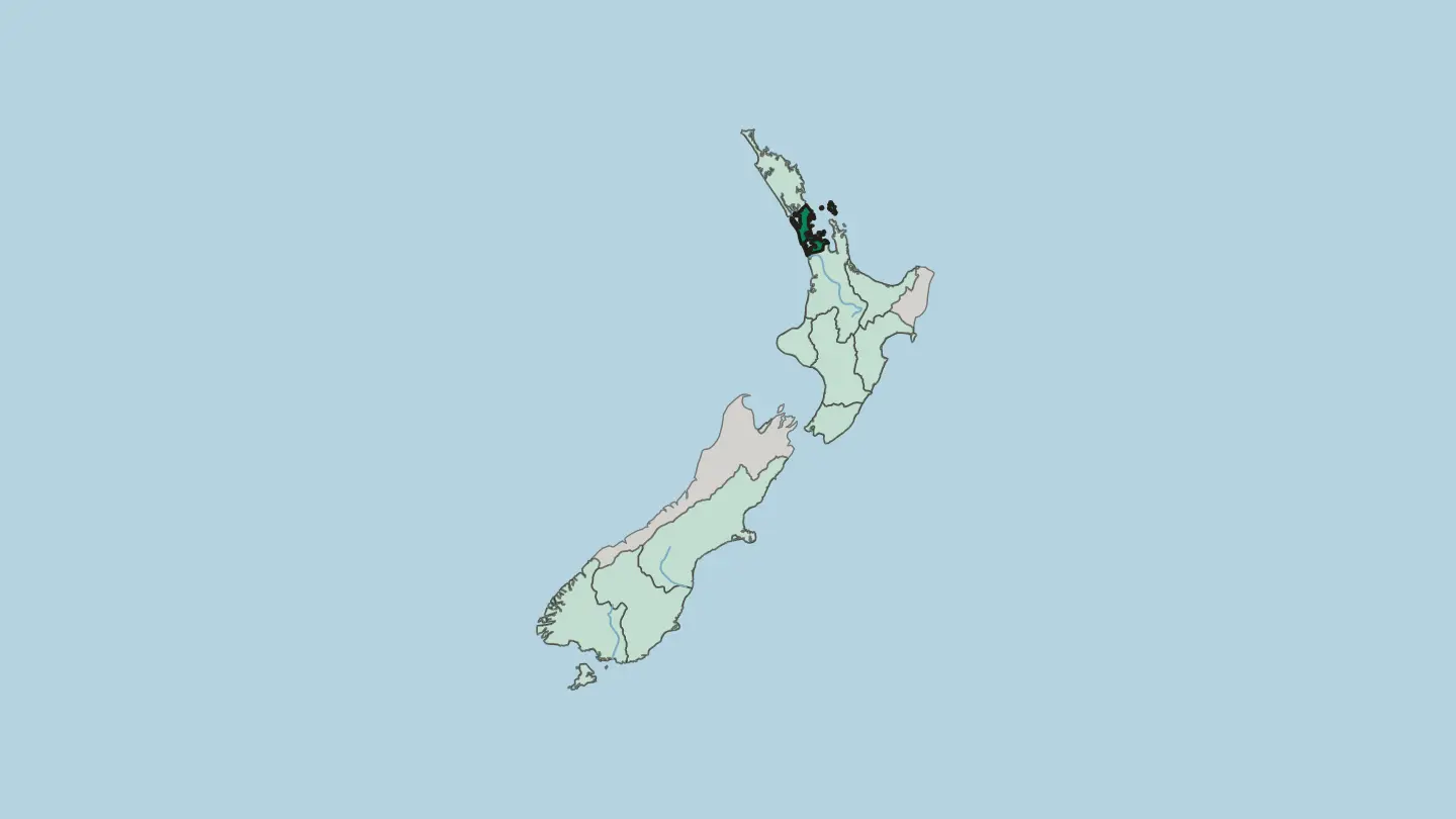 Map of Auckland in New Zealand