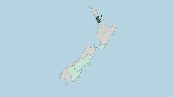 Map of Auckland in New Zealand