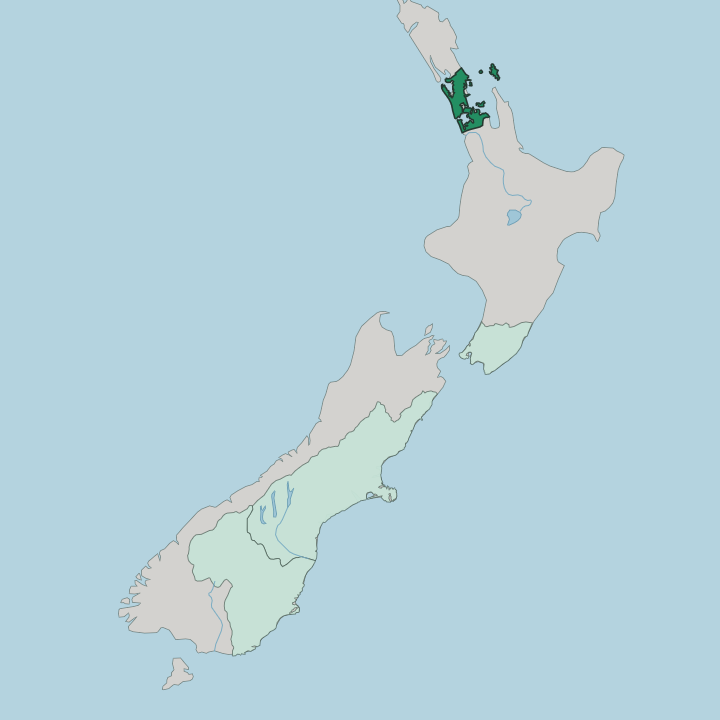 Map showing Auckland — In New Zealand