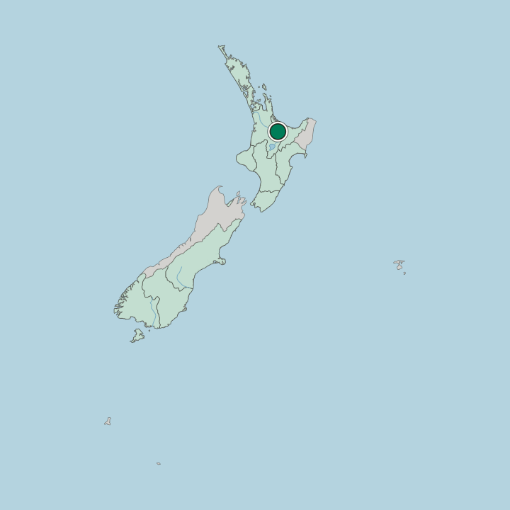 Map showing Rotorua — In New Zealand