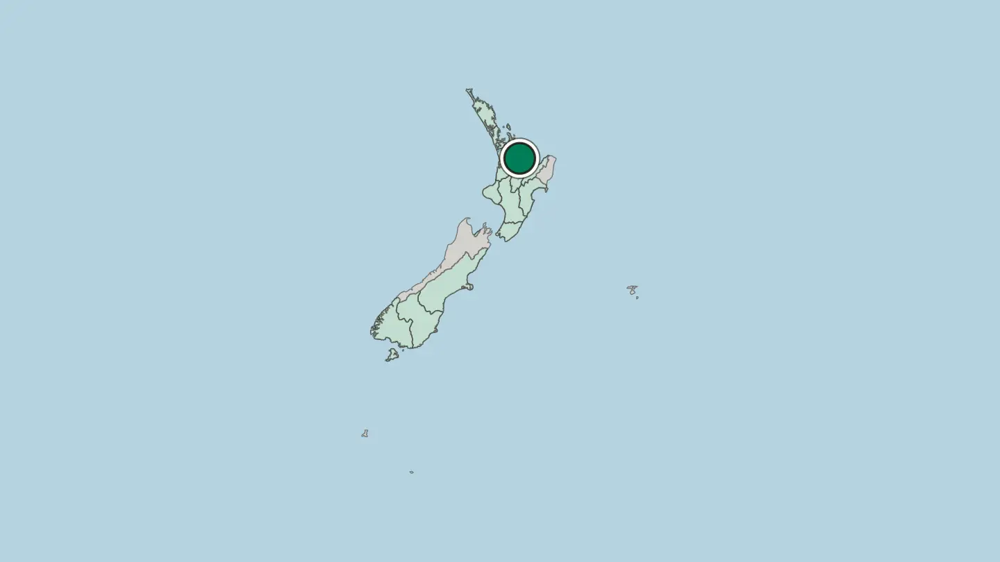 Map of Tauranga in New Zealand