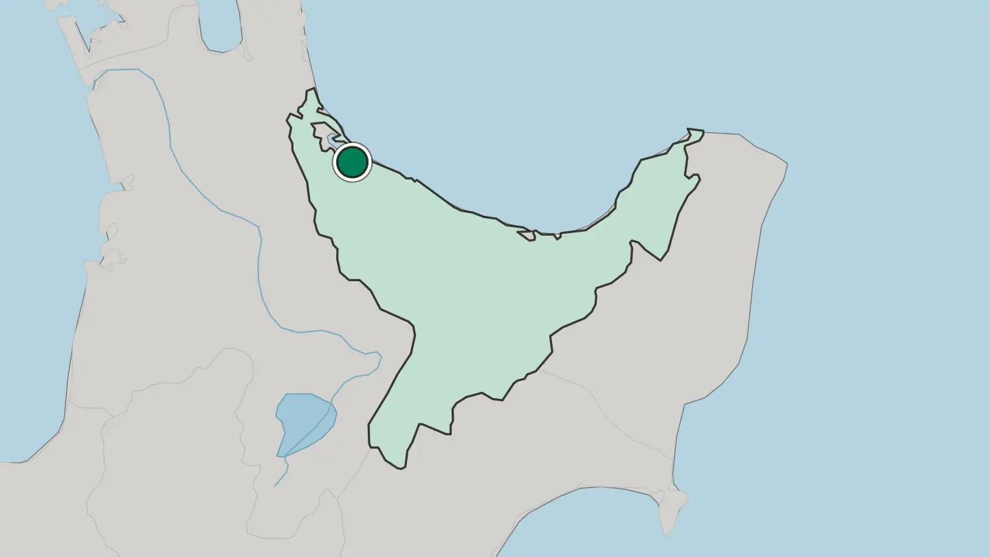 Map of Tauranga in New Zealand