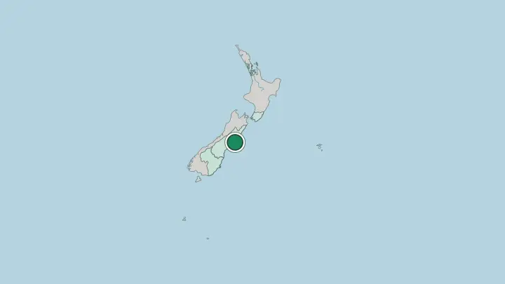 Map of Christchurch in New Zealand