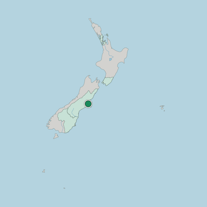 Map showing Christchurch — In New Zealand