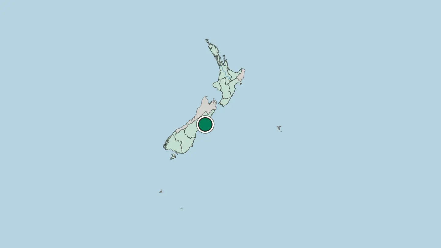 Map of Christchurch in New Zealand
