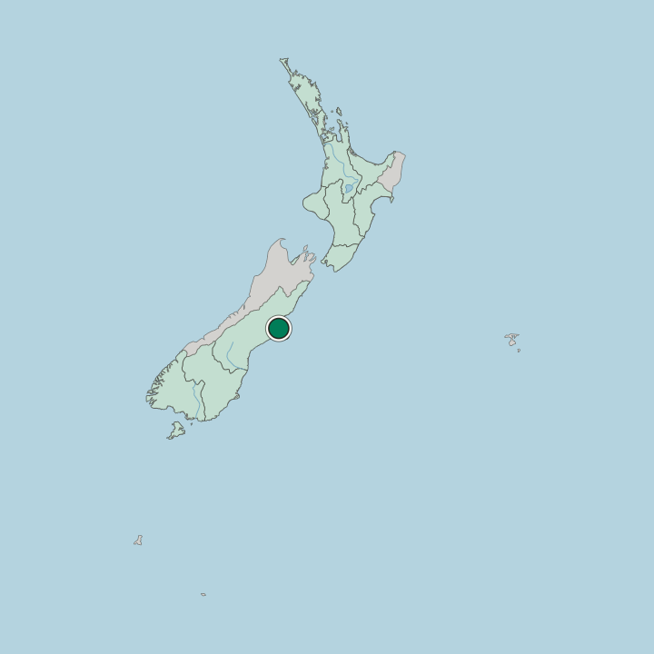 Map showing Christchurch — In New Zealand