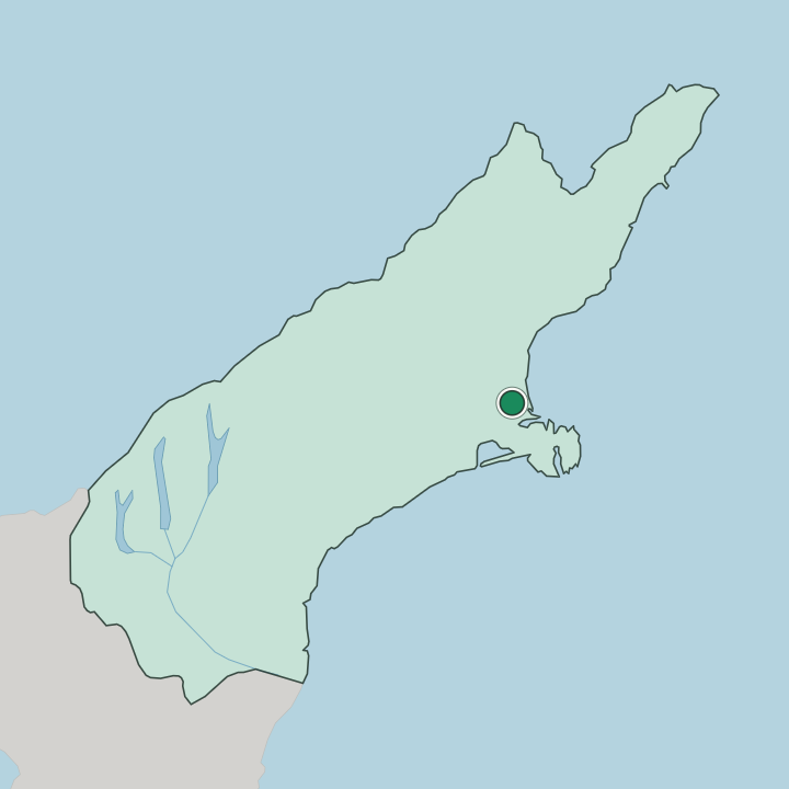 Map showing Christchurch — In Canterbury