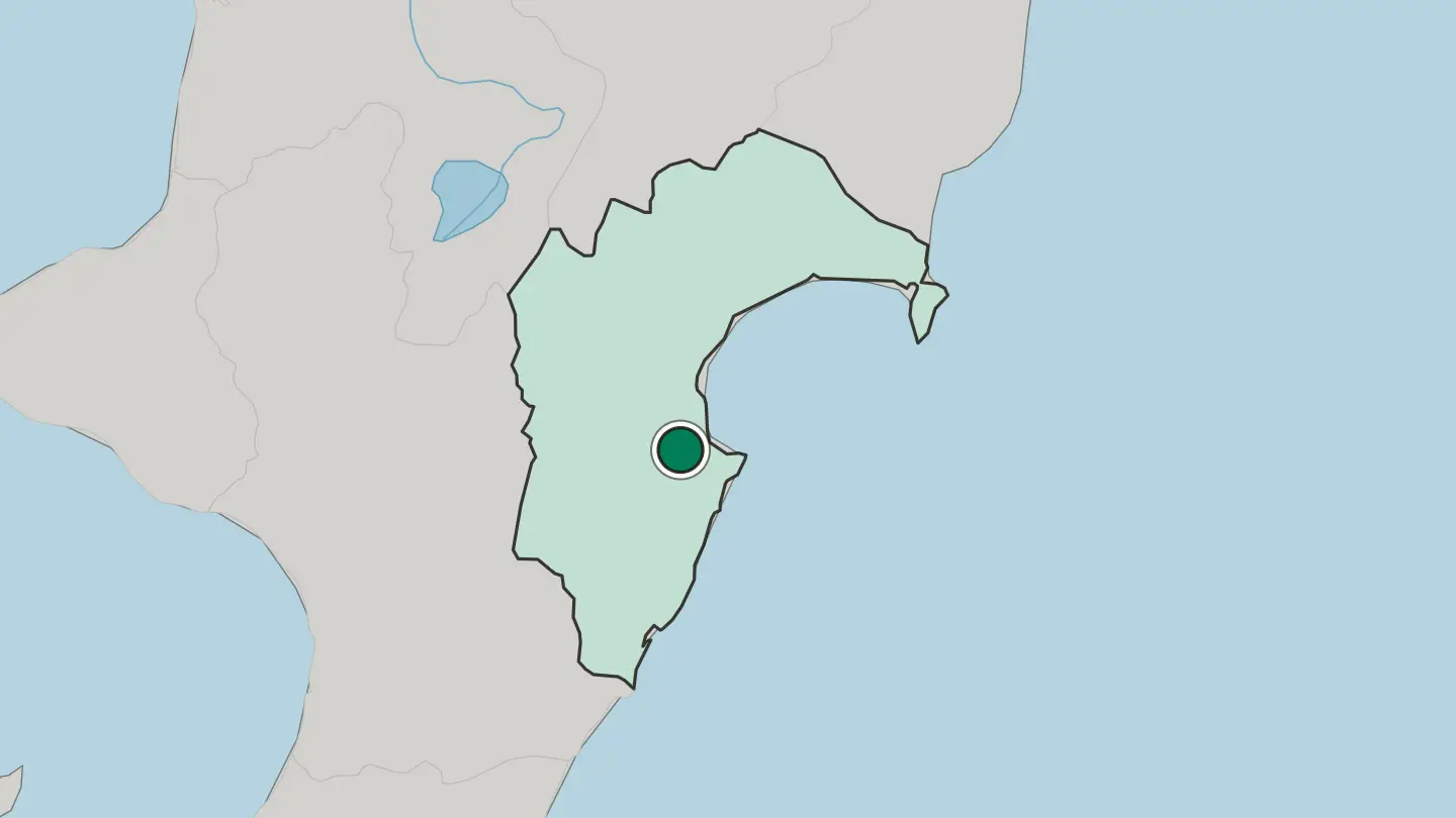 Map of Hastings in New Zealand