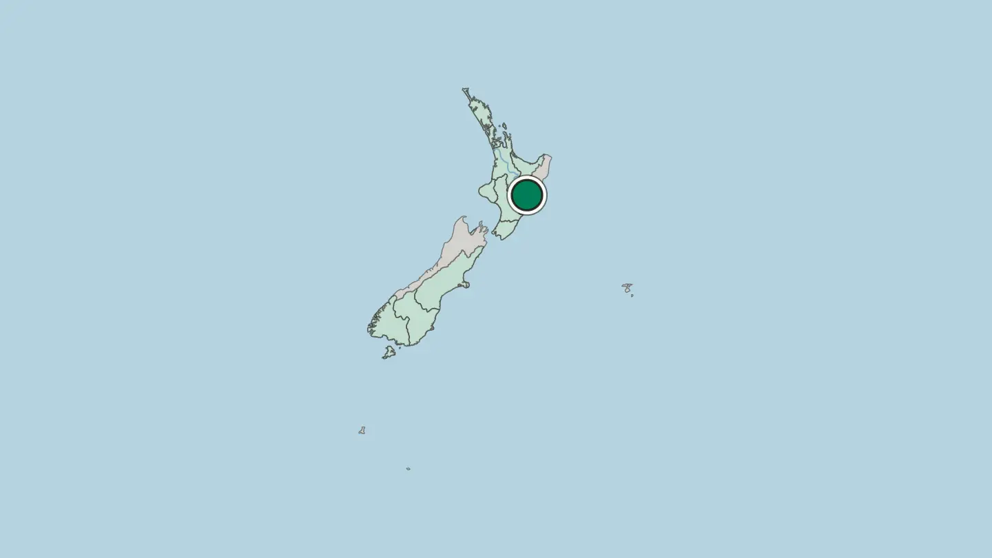 Map of Napier in New Zealand