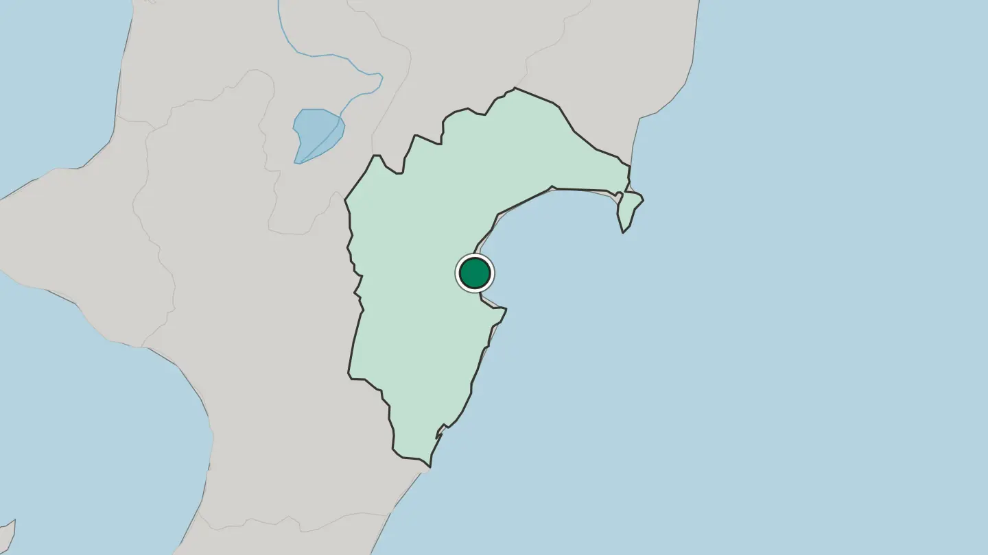 Map of Napier in New Zealand