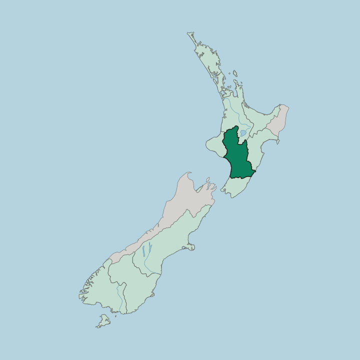 Map showing Manawatu-Wanganui — In New Zealand