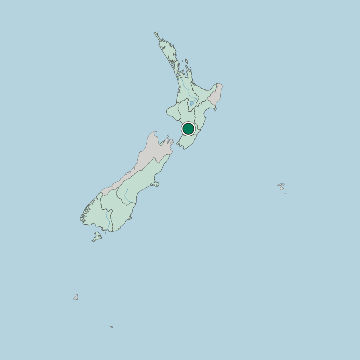 Map showing Palmerston North — In New Zealand