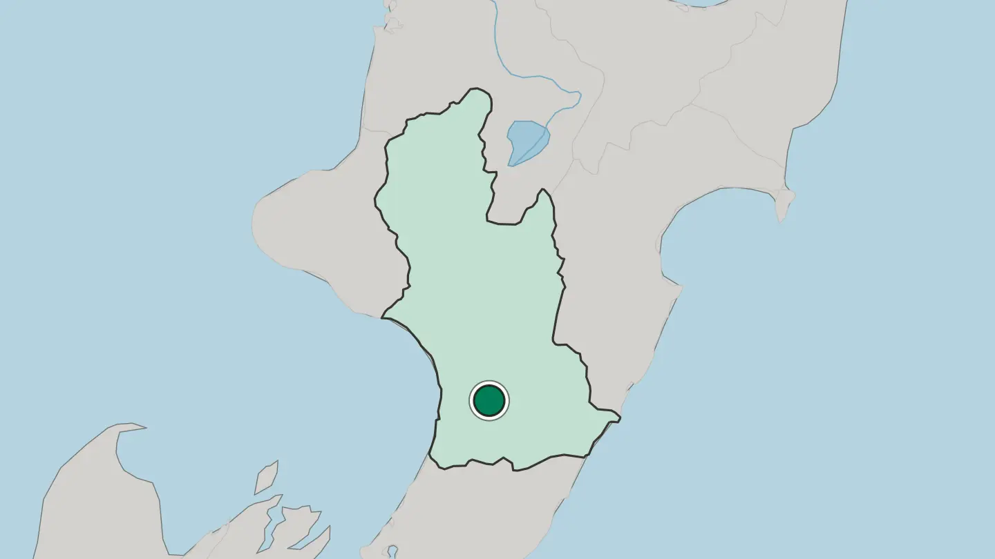 Map of Palmerston North in New Zealand