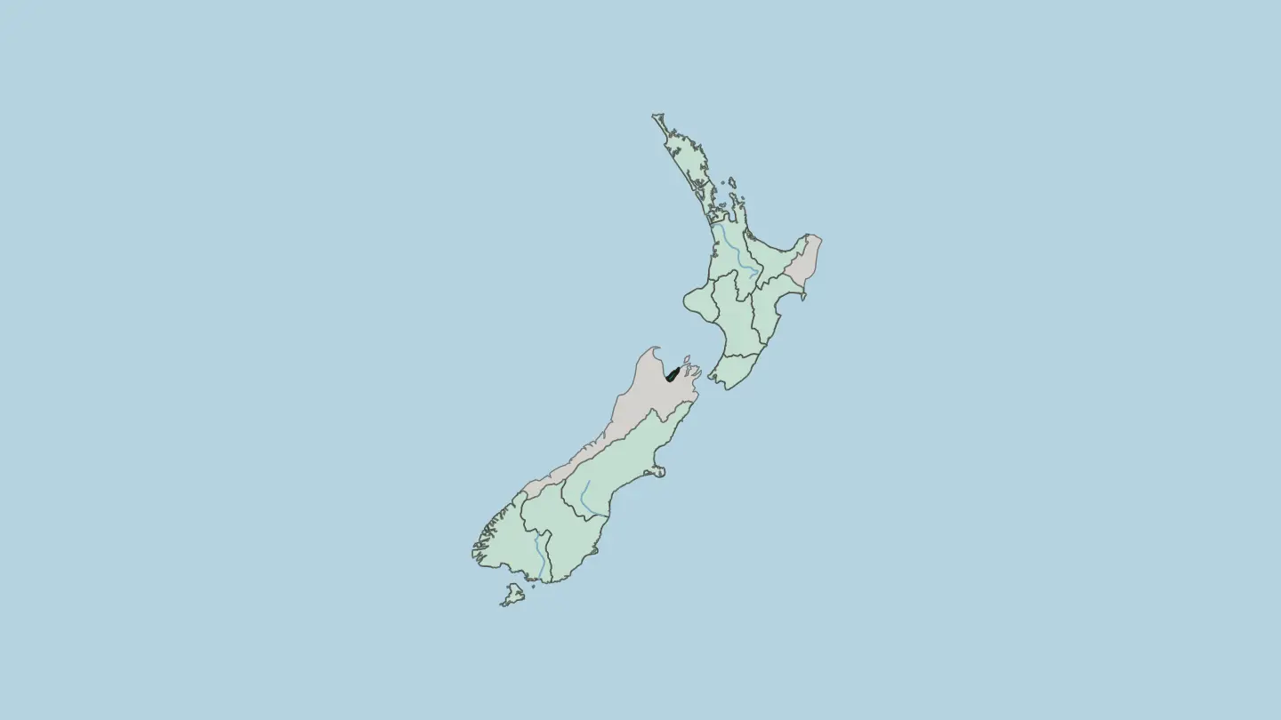Map of Nelson in New Zealand