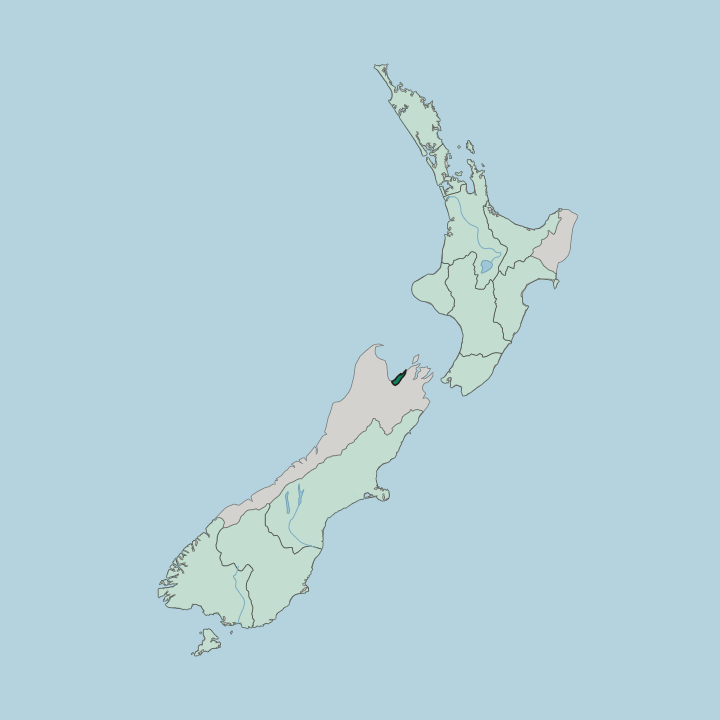 Map showing Nelson — In New Zealand