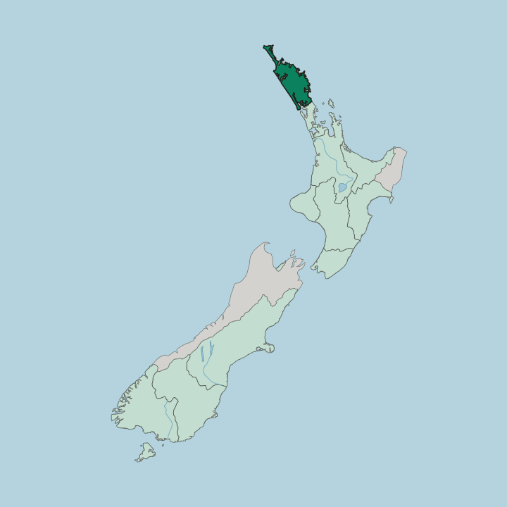 Map showing Northland — In New Zealand