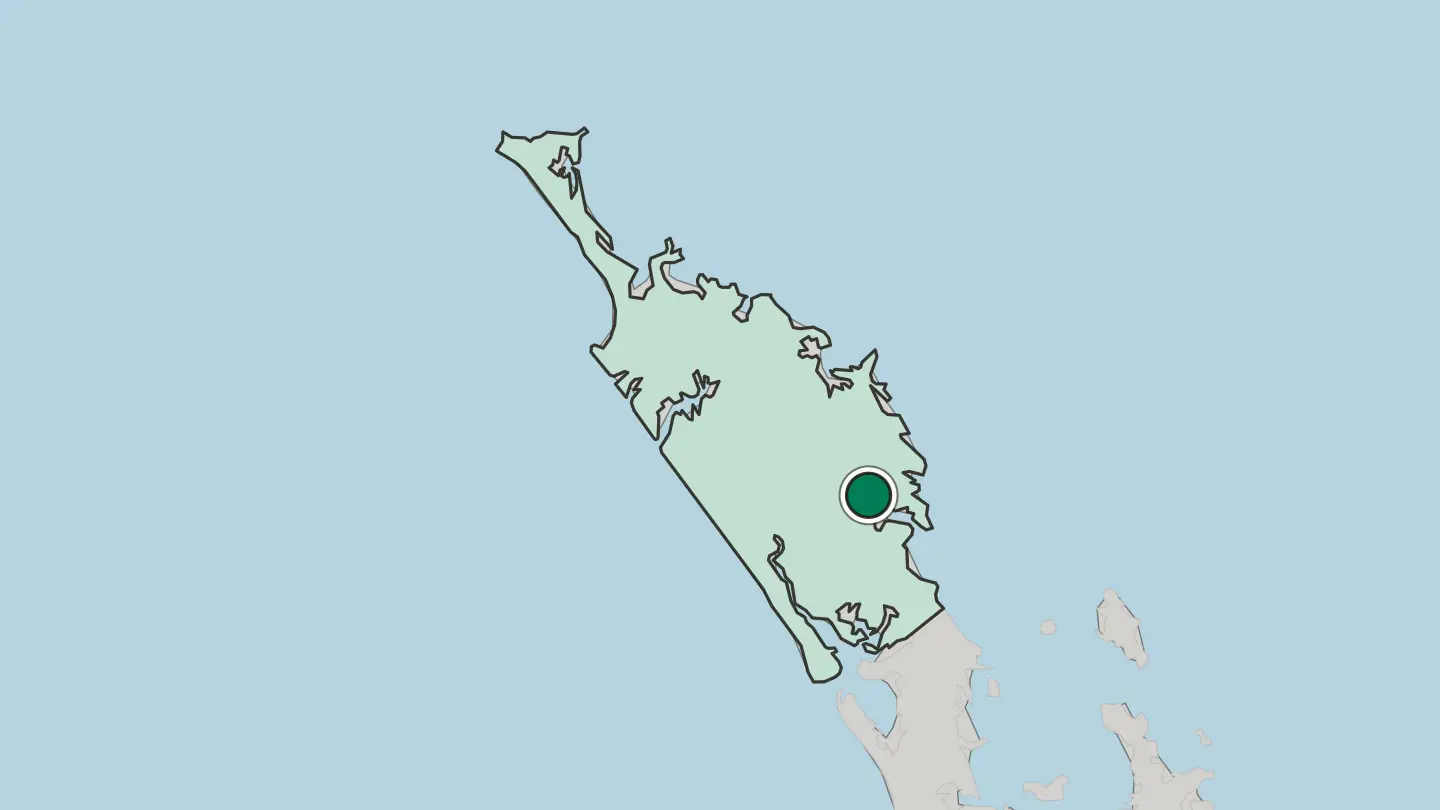 Map of Whangarei in New Zealand