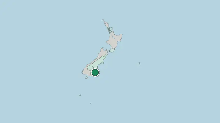 Map of Dunedin in New Zealand
