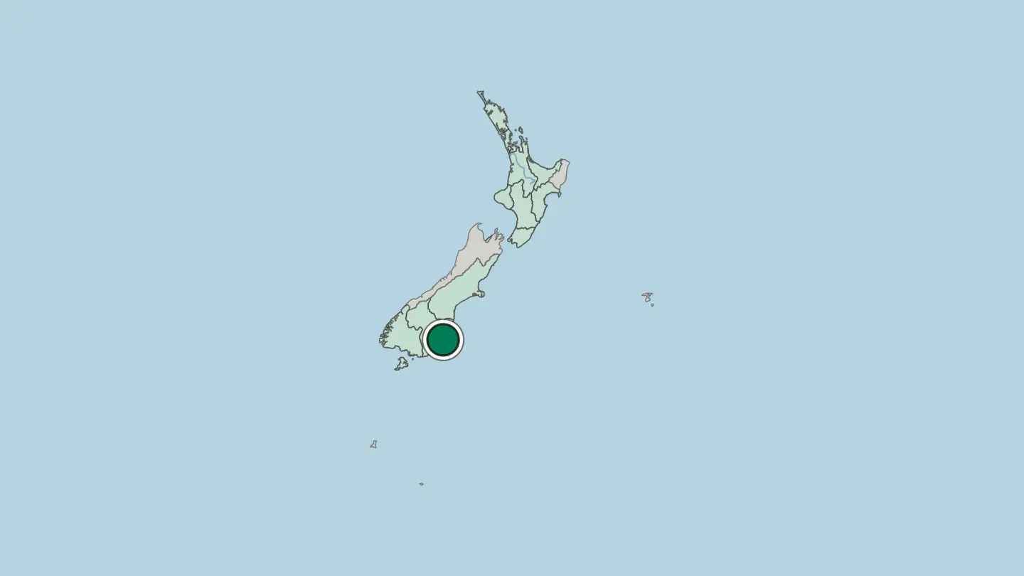 Map of Dunedin in New Zealand
