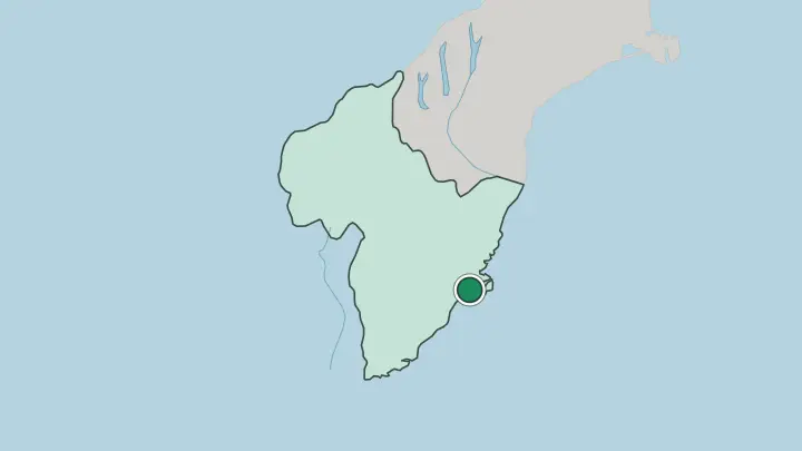Map of Dunedin in New Zealand