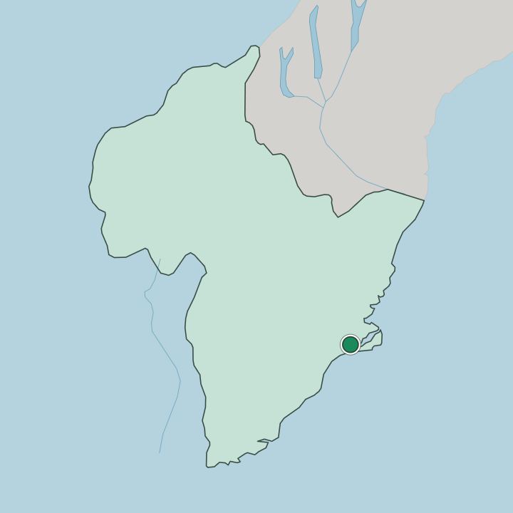 Map showing Dunedin — In Otago