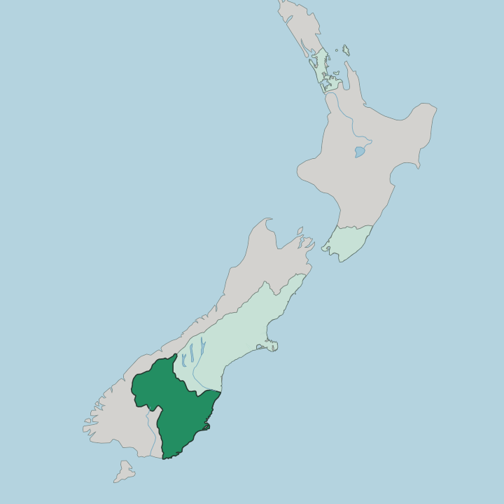 Map showing Otago — In New Zealand