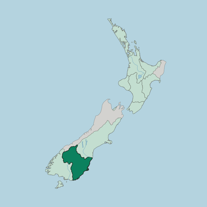 Map showing Otago — In New Zealand