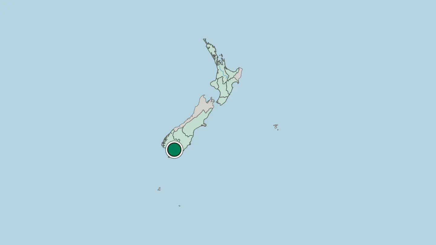 Map of Invercargill in New Zealand