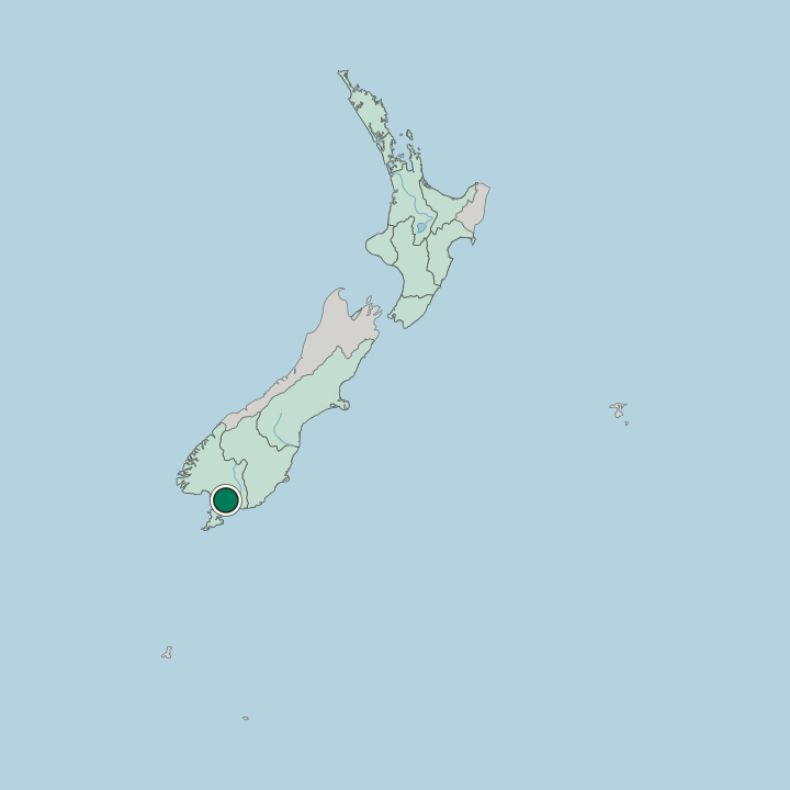 Map showing Invercargill — In New Zealand
