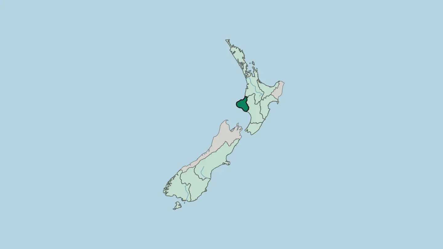 Map of Taranaki in New Zealand