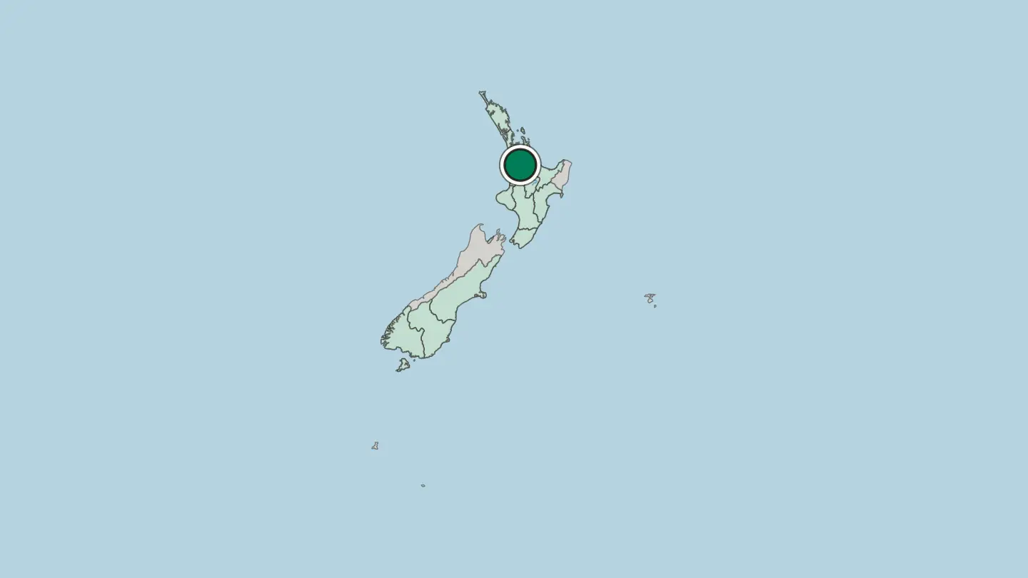 Map of Hamilton in New Zealand