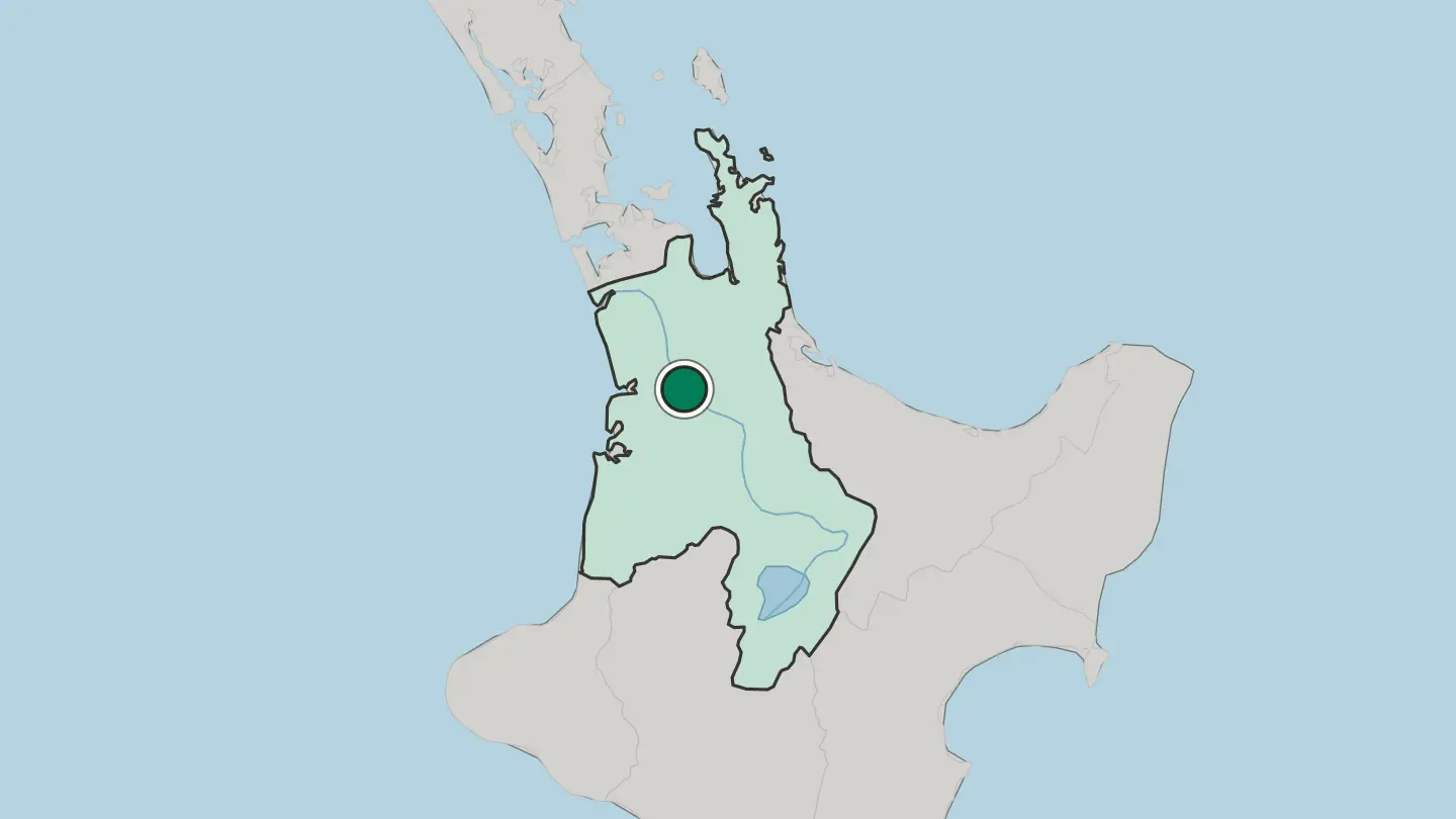 Map of Hamilton in New Zealand