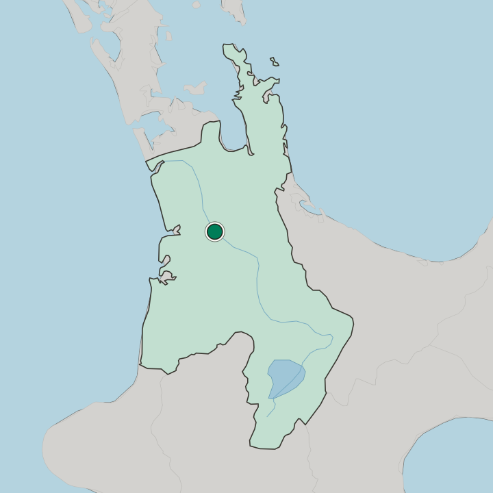 Map showing Hamilton — In Waikato