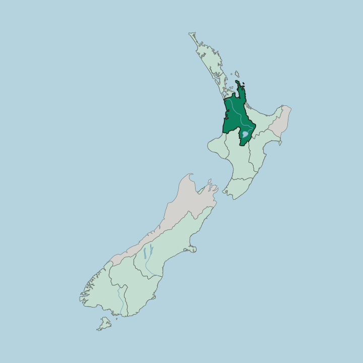 Map showing Waikato — In New Zealand