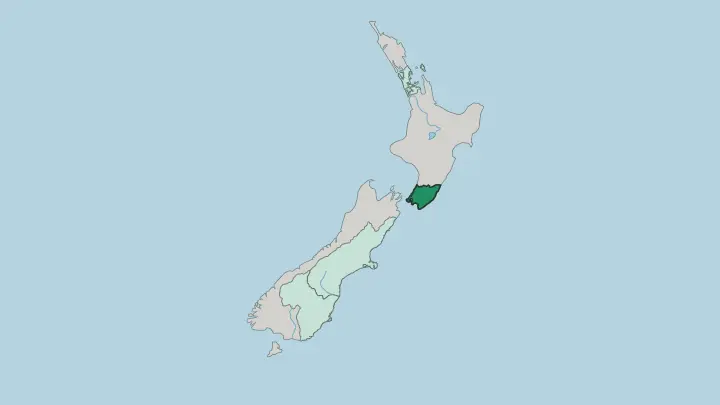 Map of Wellington in New Zealand
