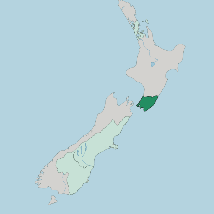 Map showing Wellington — In New Zealand