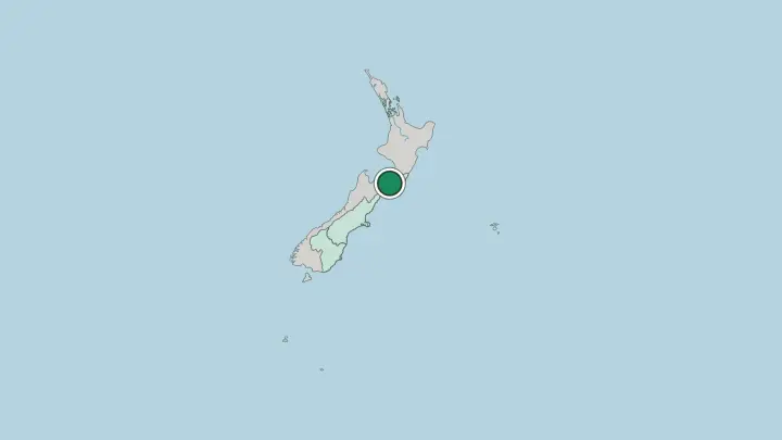 Map of Wellington in New Zealand