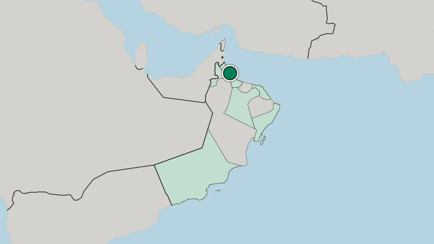 Map of Sohar in Oman