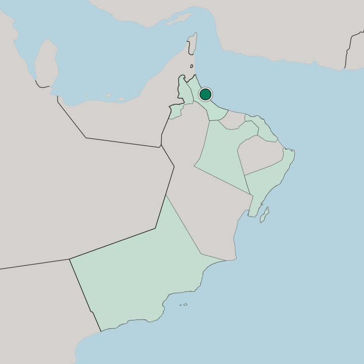 Map showing Sohar — In Oman