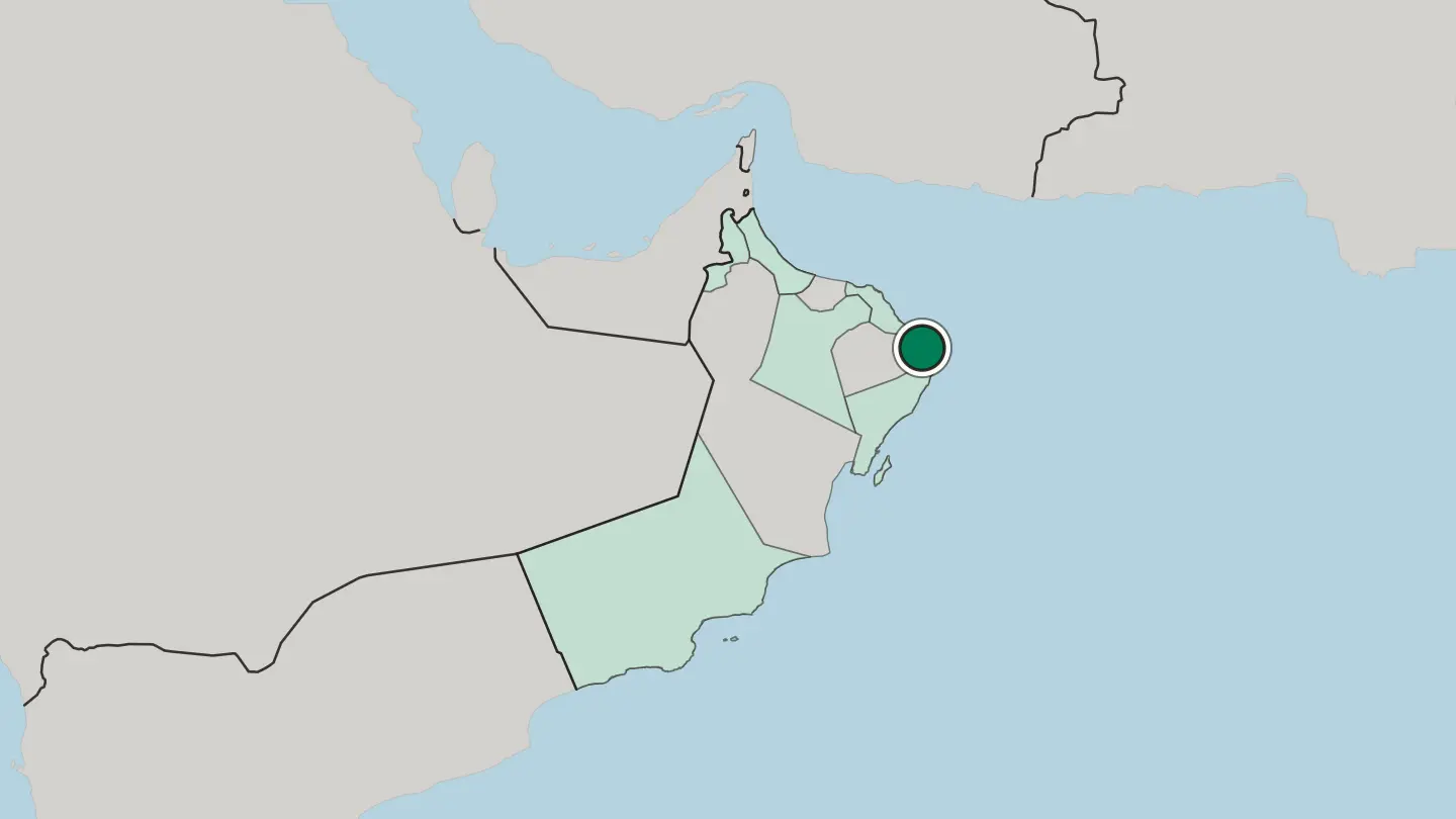 Map of Sur in Oman