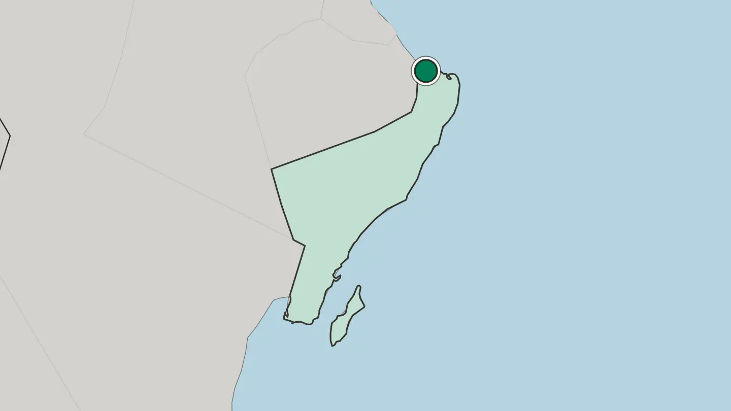 Map of Sur in Oman
